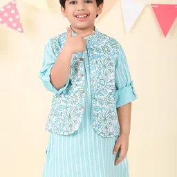Fabindia Boys Printed Cotton Woven Nehru Jacket-picture-37