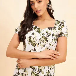 NEESH Floral Print Styled Back Top-image-10