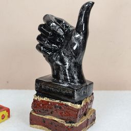 CRAFTAM Black & Brown Thumbs Up Sign Figurine Showpiece-image-6