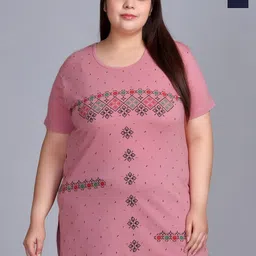 IN Love Pack Of 2 Printed Plus Size Lounge T-Shirt With Pocket-image-74