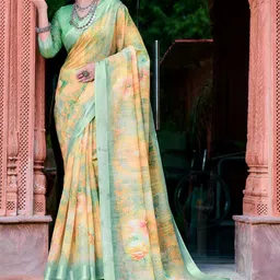 Quelea Paisley Zari Linen Blend Khadi Saree-picture-34