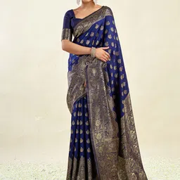 KALINI Woven Design Zari Silk Blend Banarasi Saree-image-96