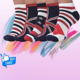 MJE Men Pack Of 5 Patterned Ankle Length Socks-44