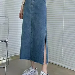 StyleCast Denim A-Line Maxi Skirt-image-26