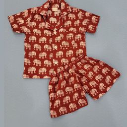 Freesia Array Unisex Kids Printed Night suit-picture-17