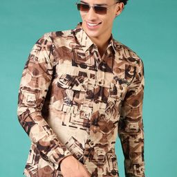 V-Mart Men Spread Collar Abstract Printed Cotton Casual Shirt-image-88
