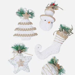 Little Surprise Box LLP Set Of 5 Jute Glitter Christmas Tree Ornaments-image-29