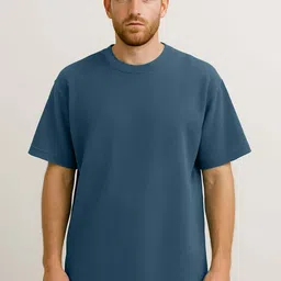 Organic Chics Men Solid Round Neck Cotton Oversized T-shirt-picture-22
