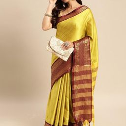 KALINI Olive Silk Cotton Woven Design Sarees-picture-14