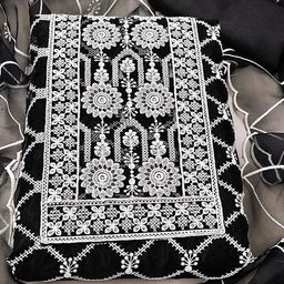SHADOW & SAINING Embroidered Organza Unstitched Dress Material-image-7
