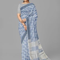 The Chennai Silks Zari Linen Blend Bhagalpuri Saree-image-35