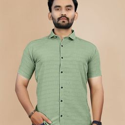 OQUENT Men Standard Fit Textured Casual Shirt-image-42