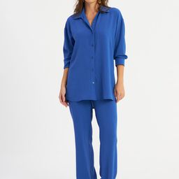 Cool & Sexy Shirt Collar Shirt With Trouser-image-56