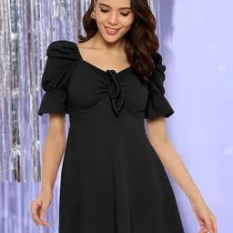 Martini Women Sweetheart Neck Puff Sleeve Empire Dress-picture-46