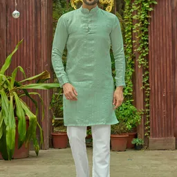 Archittam Men Solid Kurta With Pyjamas-picture-4