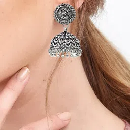Gurjari Jewellers Handmade Silver Plated Jhumka-image-56