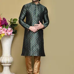 RANAK Men Ethnic Motifs Thread Work Kurta-image-75