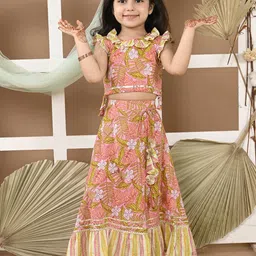LIL PITAARA Girls Printed Ready to Wear Lehenga &-picture-21