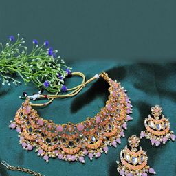 VATSALYA creation Women Pink Jewellery Set-image-33