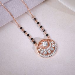 GIVA Rose Gold Pruthvi Diamond Mangalsutra-image-26