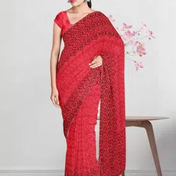 Ruhabs Floral Printed Saree With Blouse Piece-picture-29