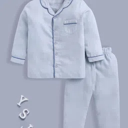 BABY GO Boys Shirt Collar Long Sleeves Pure Cotton Shirt With Pyjama-image-56