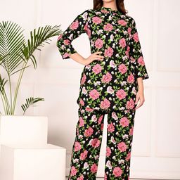 GUDWEARS Floral Printed Tunic With Trouser-image-62