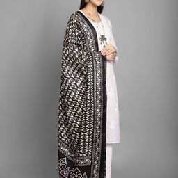 LOOM LEGACY Geometric Printed Art Silk Dupatta image 2