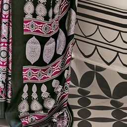 Mitera Ajrak Block Poly Crepe Block Print Saree image 5