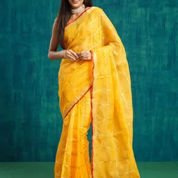 RACHNA Checked Zari Ready to Wear Kanjeevaram Saree-45