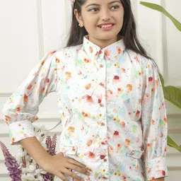 Miss & Chief Floral Print Applique Shirt Style Top-image-40