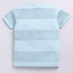 Ginie Boys Typography & All Over Stripe Printed Breathable Tshirt image 3