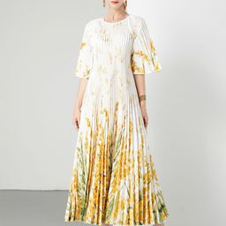 JC Collection Women Floral Printed Round Neck A-line Maxi Dress-picture-28