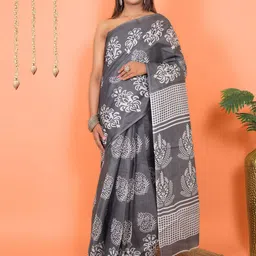 Ravi Janki Suit & Sarees Ethnic Motifs Printed Pure Cotton Saree-picture-27