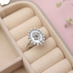 Laviscart Rhodium-Plated Adjustable Finger Ring-27