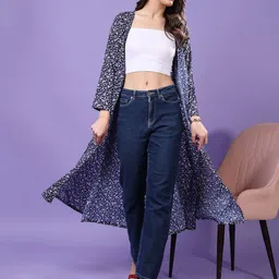 MINOS Floral Printed Longline Shrug-22