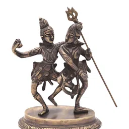 Exotic India Gunmetal-Toned ShivaParvati Religious Idol Showpiece-6