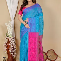 PuJoy Woven Design Jamdani Saree-image-89