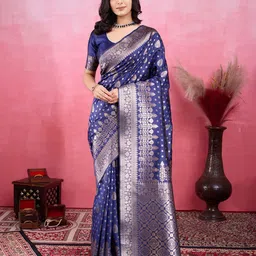 KAYOMMI Woven Design Zari Pure Silk Banarasi Saree-image-53
