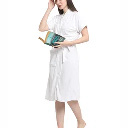Aura White Shawl Collar BathRobe-picture-54