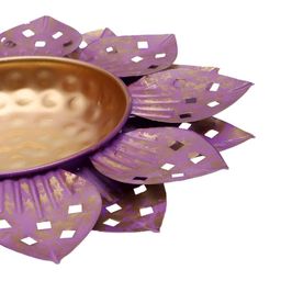 Amaya Decors Yellow & Purple Flower Cut Decorative Bowl-image-84