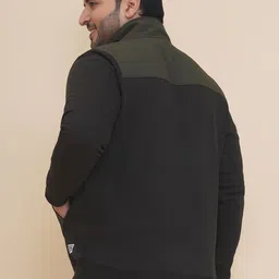 John Pride Men Plus Size Pure Cotton Mock Collar Front-Open Sweatshirt image 4