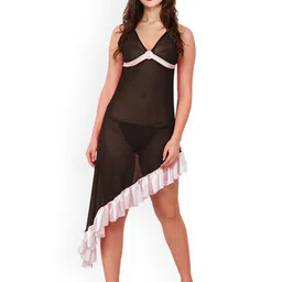 Lola Dola Women V-Neck Net Baby Doll-image-73