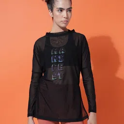 MKH Women Typography Printed Applique T-shirt-image-95