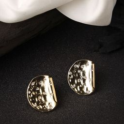 DressBerry Gold-Plated Textured Quirky Studs-16