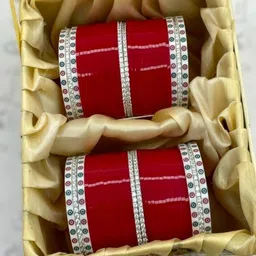 T4 JEWELS Set Of 2 American Diamond Studded Chuda Bangles-image-48