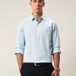 Arrow Men Slim Fit Floral Printed Spread Collar Pure Cotton Formal Shirt-picture-33
