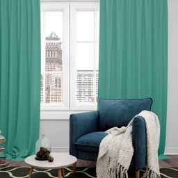 Parda Online Sea Green Set of 2 Black Out Long Door Curtain-17