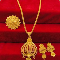 niva fashion Gold-Plated Brass Jewellery Set-image-75