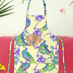 ArtzFolio Yellow & Green Printed Cotton Aprons-3
